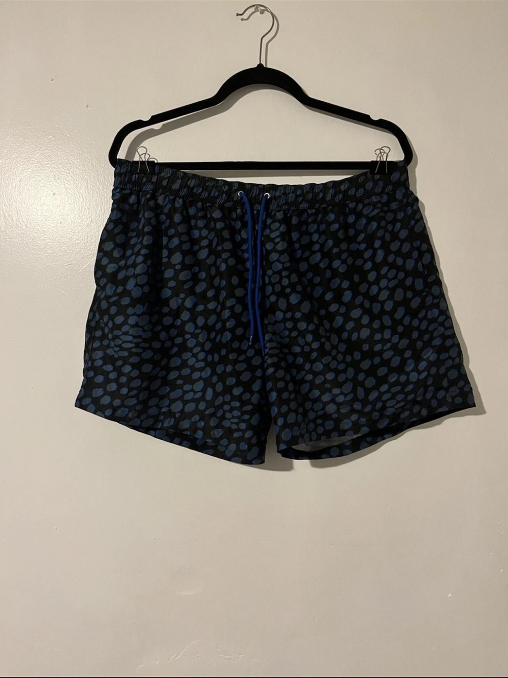 Paul Smith Navy Swim Trunks with Blue Dot Print